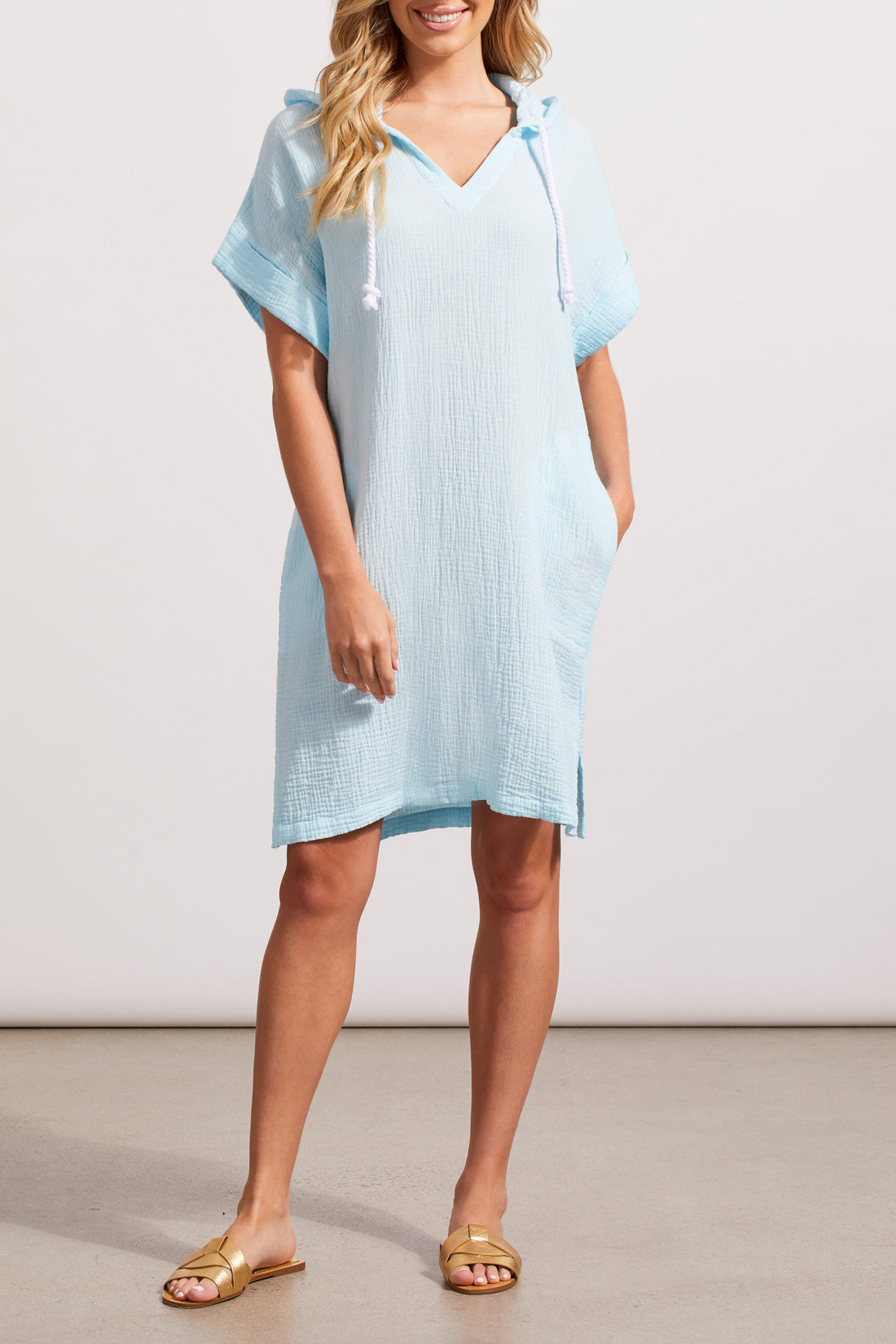 Crinkle Cotton Hooded Beach Dress Soiree At The Lake Crinkle Cotton Hooded Beach Dress Soiree At The Lake