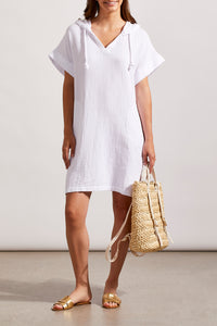 Crinkle Cotton Hooded Beach Dress