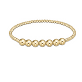 Classic Gold Beaded Bliss 3mm Bead Bracelet- 6mm Gold