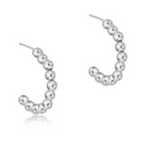 Beaded Classic 1" Post Hoop- 3mm Sterling