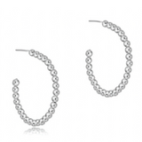 Beaded Classic 1.25" Post Hoop- 4mm Sterling