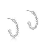 Beaded Classic 1" Post Hoop- 2mm Sterling