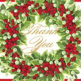 Holly and Berry Wreath Thank You Notes