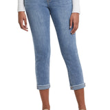 Audrey 5 Pocket Girlfriend Capri- Blue Coast