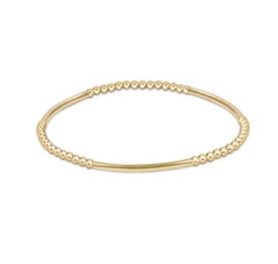 Bliss Bar Gold Pattern 2.5mm Bead Bracelet- Gold