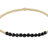 Gold Bliss 2mm Bead Bracelet- Matte Onyx