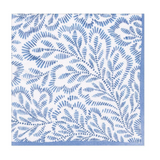 Block Print Leaves Blue Cocktail Napkin