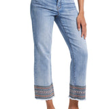 Audrey 5 Pocket Straight Crop- Blue Glow