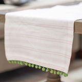 Boca Table Runner White/Pink/Green 16x90