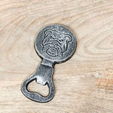 Bulldog Bottle Opener Antique Silver 2.5x4.5