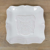 Bulldog Square Platter White 11.5x11.5
