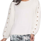L/S Top With Button Detail- Cream