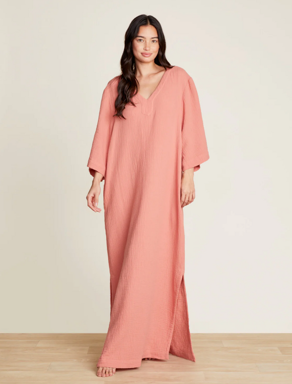 MC Sun Soaked Crinkle Cotton V-Neck Caftan