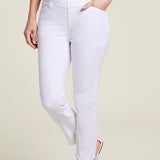 Five Pocket Pull On Capri- White