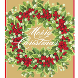 Christmas Card Box Holly and Berry Wreath