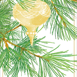 Christmas Card Box Ornament Among Pine