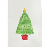 Christmas Tree with Quote Dish Towel
