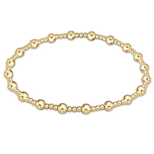 Classic Sincerity Pattern 4mm Bead Bracelet- Gold