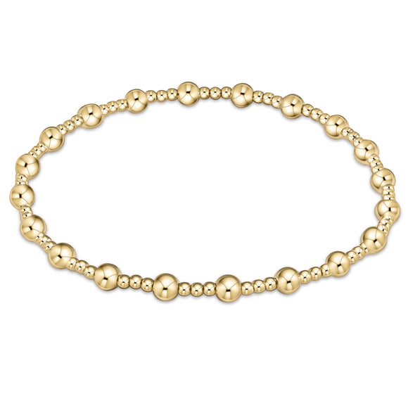 Classic Sincerity Pattern 4mm Bead Bracelet- Gold