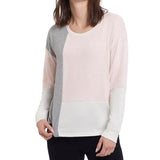 L/S Boatneck Colorblock Top- Natural