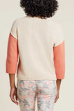 3/4 Sleeve Crewneck Sweater- Phlox Pink
