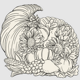 Die Cut Coloring Cornucopia Placemat