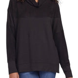 L/S Top W/ Side Slits- Black XS
