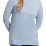 L/S Cowl Neck Sweater- Dusty Blue