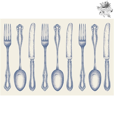 Vintage Blue Cutlery Placemat