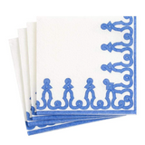 Paper Linen Dessin Passementerie Cocktail Napkin | Riviera Blue