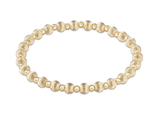 Dignity Grateful Pattern 6mm Bead Bracelet- Gold