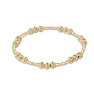 Dignity Joy Pattern 5mm Bead Bracelet- Gold