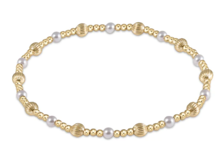 Dignity Sincerity Pattern 4mm Bead Bracelet- Pearl