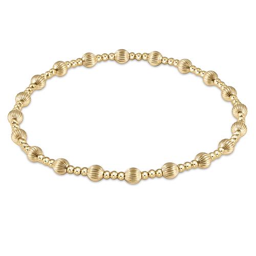 Dignity Sincerity Pattern 4mm Bead Bracelet- Gold