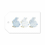 Porcelain Bunnies Blue Gift Tag - Individual