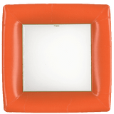 Square Grosgrain Deep Orange Dinner Plate