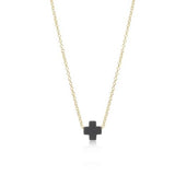 16" Necklace Gold- Signature Cross Charcoal