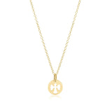 16" Necklace Guardian Angel Small Gold Charm