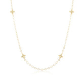 17” Choker Simplicity Chain Gold- Classic Beaded Signature Cross Gold