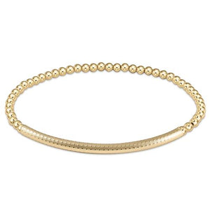 Classic Gold 3mm Bead Bracelet- Bliss Bar Textured