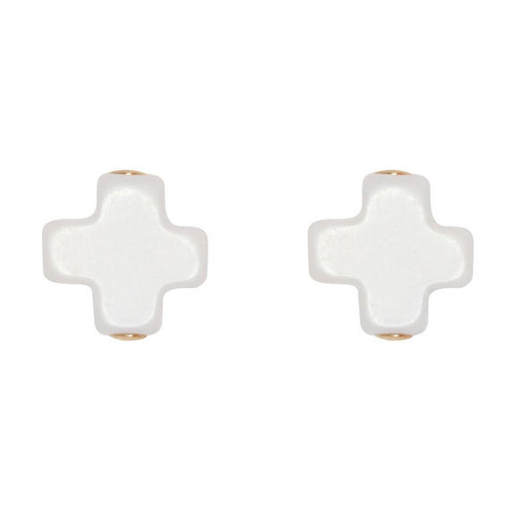 Signature Cross Stud- Off-White