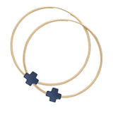 Endless Gold 1.75” Hoop- Signature Cross Navy
