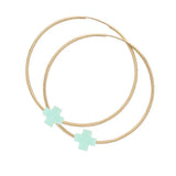Endless Gold 1.75” Hoop- Signature Cross Turquoise