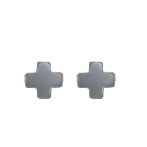 Signature Cross Stud- Charcoal