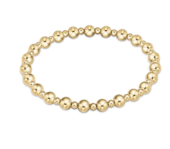 enewton Extends- Classic Grateful Pattern 5mm Bead Bracelet- Gold