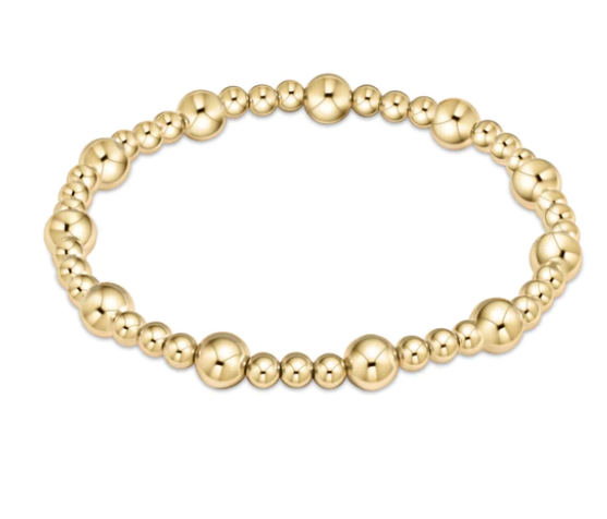 enewton Extends- Classic Sincerity Pattern 6mm Bead Bracelet- Gold