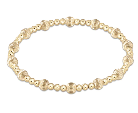 enewton Extends- Dignity Sincerity Pattern 5mm Bead Bracelet- Gold