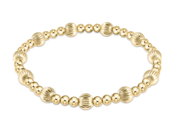 enewton Extends- Dignity Gold Sincerity Pattern 6mm Bead Bracelet- Gold