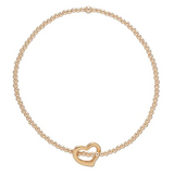 egirl Classic Gold 2MM Bead Bracelet- Love Gold Charm