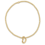 egirl Classic Gold 2mm Bead Bracelet- Love Small Gold Charm